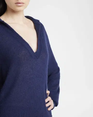 Tom Ford V-Neck Cashmere-Silk Oversized Polo Sweater | Thumbnail 5 Tom Ford V-Neck Cashmere-Silk Oversized Polo Sweater | Thumbnail 5