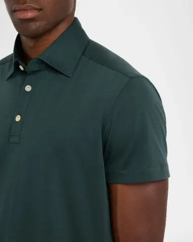 Kiton Men's Cotton Classic-Fit Polo Shirt | Thumbnail 4 Kiton Men's Cotton Classic-Fit Polo Shirt | Thumbnail 4