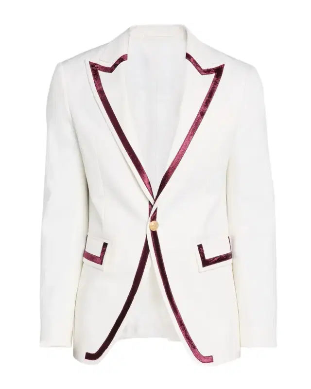 Men 's Berlin Velvet-Trim Peak Lapel Evening Blazer