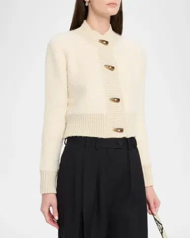 Golden Goose Journey Oxa Boucle Wool-Blend Cardigan | Thumbnail 4 Golden Goose Journey Oxa Boucle Wool-Blend Cardigan | Thumbnail 4