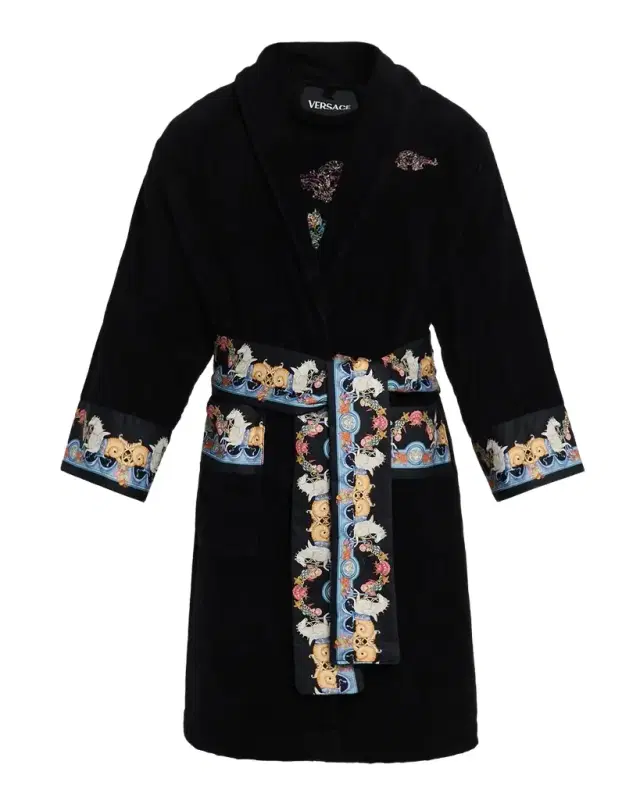 Men 's Coral-Trim Cotton Terry Robe
