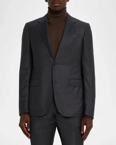 Zegna Men's Trofeo Wool Plaid Two-Piece Suit | Thumbnail 4 Zegna Men's Trofeo Wool Plaid Two-Piece Suit | Thumbnail 4