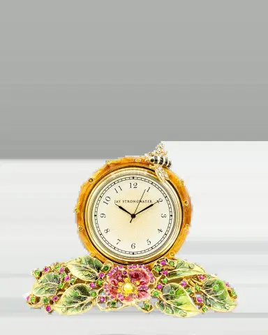 Jay Strongwater Mayfair Leaf and Bee Clock | Thumbnail 2