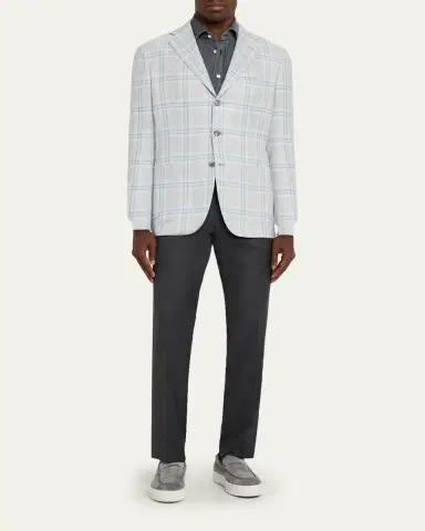 Kiton Men's Denim Wash Classic-Fit Sport Shirt | Thumbnail 6 Kiton Men's Denim Wash Classic-Fit Sport Shirt | Thumbnail 6