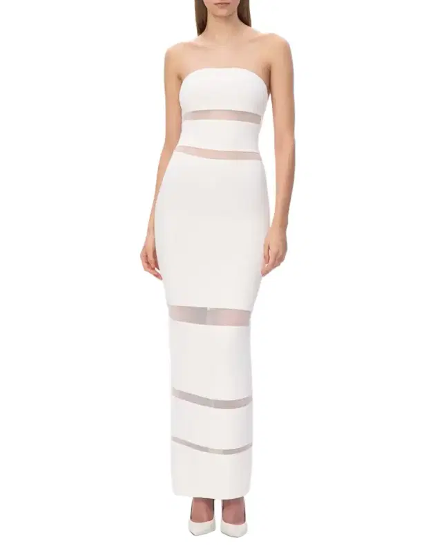 The Vera Strapless Illusion-Insert Column Gown