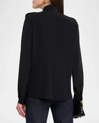 TOM FORD Silk Crepe De Chine Military Shirt | Thumbnail 2 TOM FORD Silk Crepe De Chine Military Shirt | Thumbnail 2