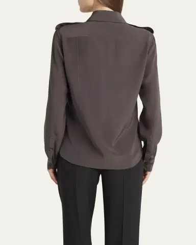 TOM FORD Silk Crepe De Chine Military Shirt | Thumbnail 7 TOM FORD Silk Crepe De Chine Military Shirt | Thumbnail 7
