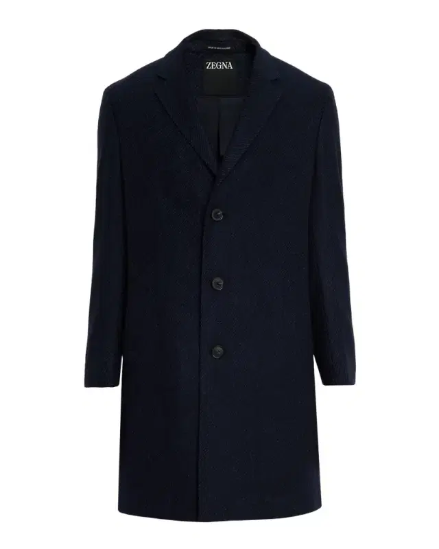 Men 's Cashmere and Silk Stripe Twill Top Coat