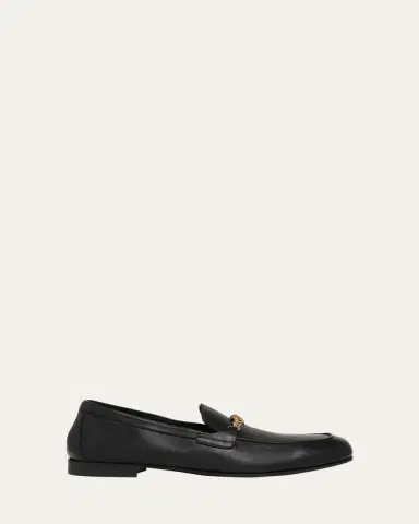 Versace Men's Leather Medusa-Chain Loafers | Thumbnail 6
