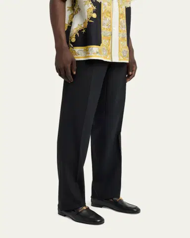 Versace Men's Leather Medusa-Chain Loafers | Thumbnail 7