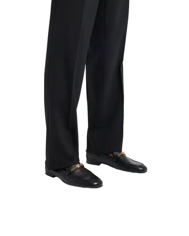 Men's Leather Medusa-Chain Loafers