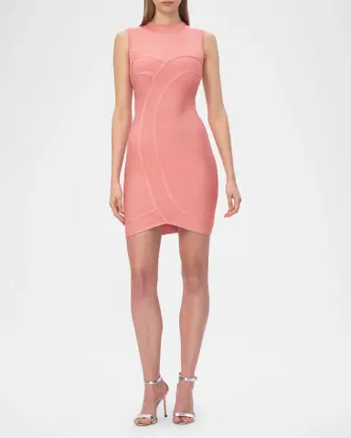 Hervé Léger The Helena Rib Knit Bodycon Mini Dress | Thumbnail 2
