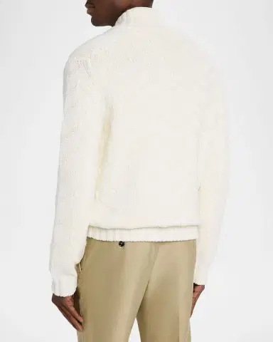 Stefano Ricci Men's Wool Chevron Shawl Knit Sweater | Thumbnail 2 Stefano Ricci Men's Wool Chevron Shawl Knit Sweater | Thumbnail 2