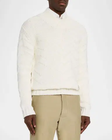 Stefano Ricci Men's Wool Chevron Shawl Knit Sweater | Thumbnail 3 Stefano Ricci Men's Wool Chevron Shawl Knit Sweater | Thumbnail 3