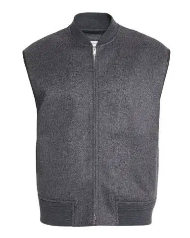 Bottega Veneta Men's Leather Trim Double-Face Wool Gilet | Thumbnail 1
