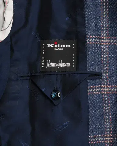Kiton Men's Cashmere, Wool and Silk Washed Windowpane Sport Coat | Thumbnail 6