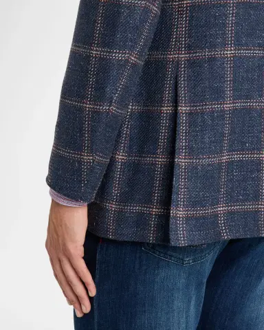 Kiton Men's Cashmere, Wool and Silk Washed Windowpane Sport Coat | Thumbnail 8