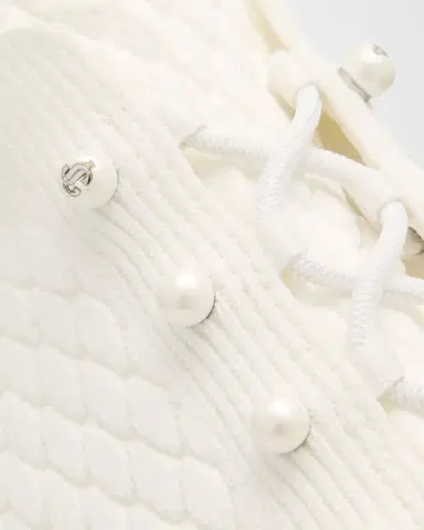 Jimmy Choo Veles Cotton Knit Pearly Stud Sneakers | Thumbnail 5