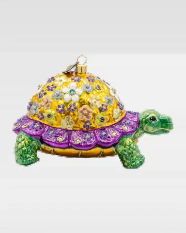 Jay Strongwater Floral Terrapin Christmas Ornament | Thumbnail 2