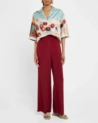 Nanushka Caspian Button-Front Silk Twill Shirt | Thumbnail 2 Nanushka Caspian Button-Front Silk Twill Shirt | Thumbnail 2