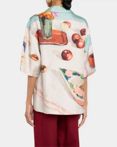 Nanushka Caspian Button-Front Silk Twill Shirt | Thumbnail 3 Nanushka Caspian Button-Front Silk Twill Shirt | Thumbnail 3