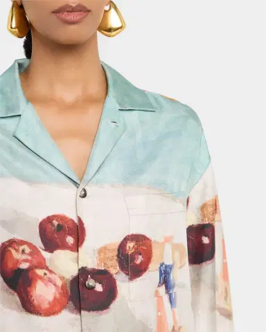 Nanushka Caspian Button-Front Silk Twill Shirt | Thumbnail 5 Nanushka Caspian Button-Front Silk Twill Shirt | Thumbnail 5