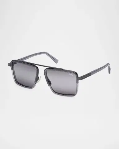 Zegna Men's Metal Aviator Sunglasses | Thumbnail 2