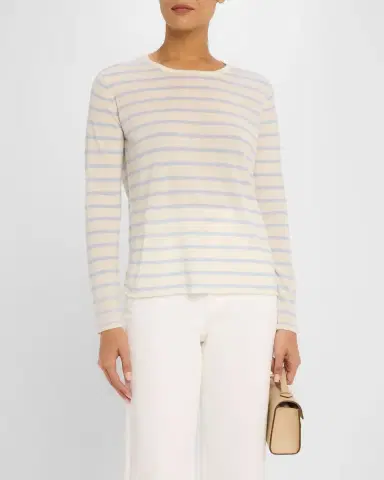 MAJESTIC FILATURES Striped Machine-Washable Cashmere Sweater | Thumbnail 4 MAJESTIC FILATURES Striped Machine-Washable Cashmere Sweater | Thumbnail 4
