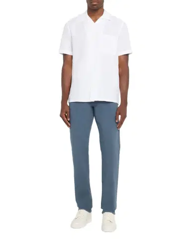 Canali Men 's Linen and Cotton Pocket Camp Shirt | Thumbnail 1