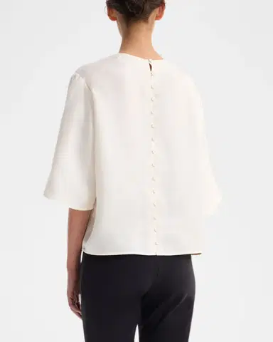 RÓHE Buttoned Silk Top | Thumbnail 3