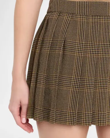 Golden Goose Journey Prince of Wales Pleated Mini Skirt | Thumbnail 5 Golden Goose Journey Prince of Wales Pleated Mini Skirt | Thumbnail 5