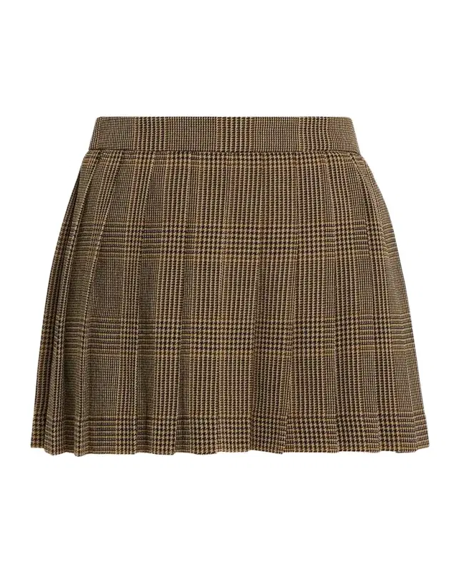 Golden Goose Journey Prince of Wales Pleated Mini Skirt
