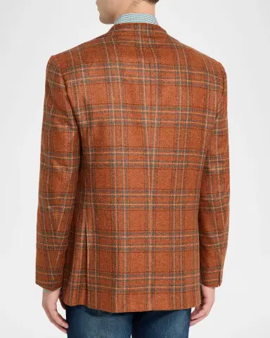 Kiton Men's Cashmere Glen Plaid Sport Coat | Thumbnail 2 Kiton Men's Cashmere Glen Plaid Sport Coat | Thumbnail 2
