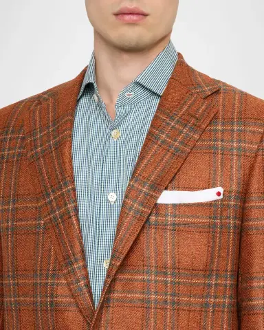 Kiton Men's Cashmere Glen Plaid Sport Coat | Thumbnail 5 Kiton Men's Cashmere Glen Plaid Sport Coat | Thumbnail 5