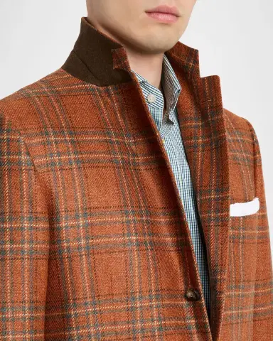 Kiton Men's Cashmere Glen Plaid Sport Coat | Thumbnail 7 Kiton Men's Cashmere Glen Plaid Sport Coat | Thumbnail 7