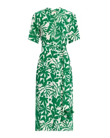 FIGUE Thandie Short-Sleeve Belted Midi Kaftan Dress | Thumbnail 1