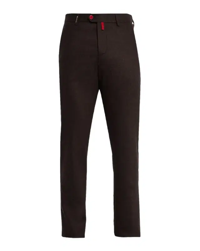 Men 's Wool Flannel Slim Flat-Front Pants