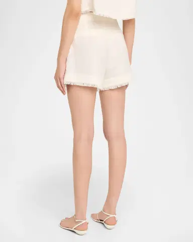 Simkhai Dax Fringe Linen-Blend Shorts | Thumbnail 3