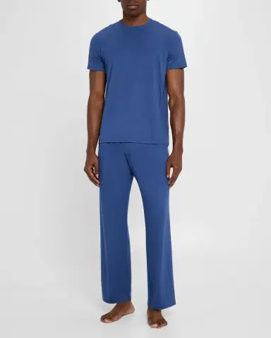 Derek Rose Men's Basel Micro-Modal Crewneck T-Shirt | Thumbnail 2 Derek Rose Men's Basel Micro-Modal Crewneck T-Shirt | Thumbnail 2