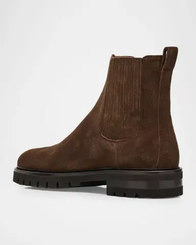 Ferragamo Men's Asphalt Suede Chelsea Boots | Thumbnail 4 Ferragamo Men's Asphalt Suede Chelsea Boots | Thumbnail 4