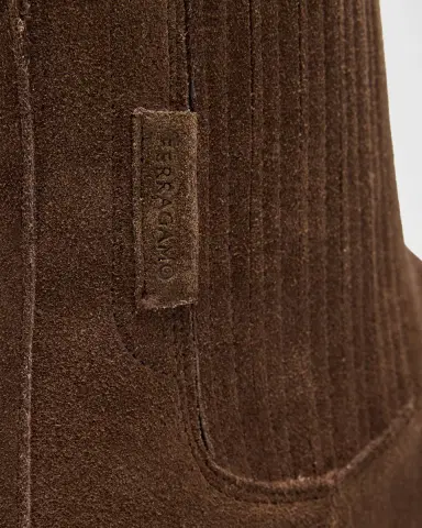 Ferragamo Men's Asphalt Suede Chelsea Boots | Thumbnail 5 Ferragamo Men's Asphalt Suede Chelsea Boots | Thumbnail 5