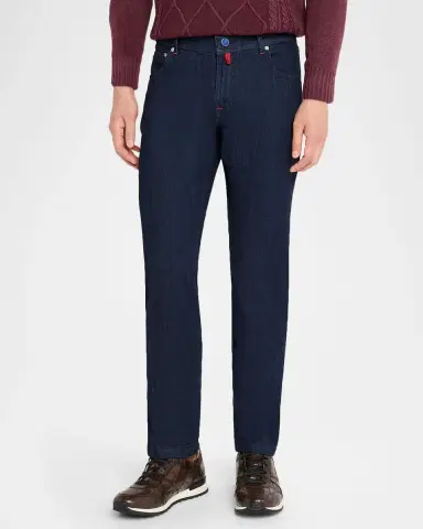 Kiton Men's Dark Wash Straight-Fit Jeans | Thumbnail 3 Kiton Men's Dark Wash Straight-Fit Jeans | Thumbnail 3