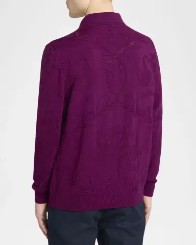 Etro Men's Large Paisley Jacquard Crewneck Sweater | Thumbnail 3