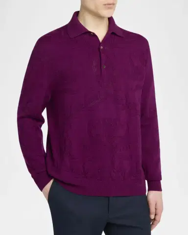 Etro Men's Large Paisley Jacquard Crewneck Sweater | Thumbnail 4