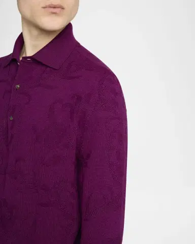 Etro Men's Large Paisley Jacquard Crewneck Sweater | Thumbnail 5
