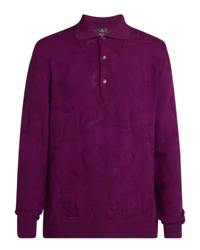 Men's Large Paisley Jacquard Crewneck Sweater