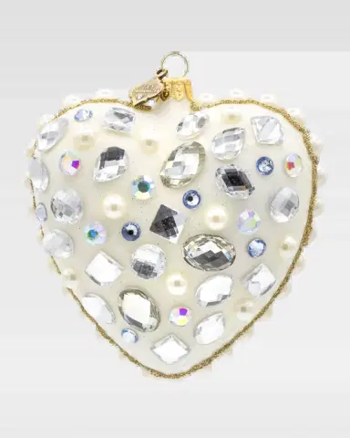 Jay Strongwater Bejeweled Opal Heart Christmas Ornament | Thumbnail 2