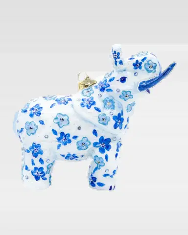 Jay Strongwater Bouquet Elephant Christmas Ornament | Thumbnail 2