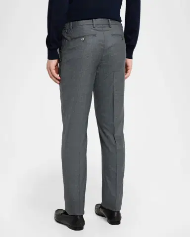 Stefano Ricci Men's Wool Straight Leg Flat-Front Pants | Thumbnail 2 Stefano Ricci Men's Wool Straight Leg Flat-Front Pants | Thumbnail 2