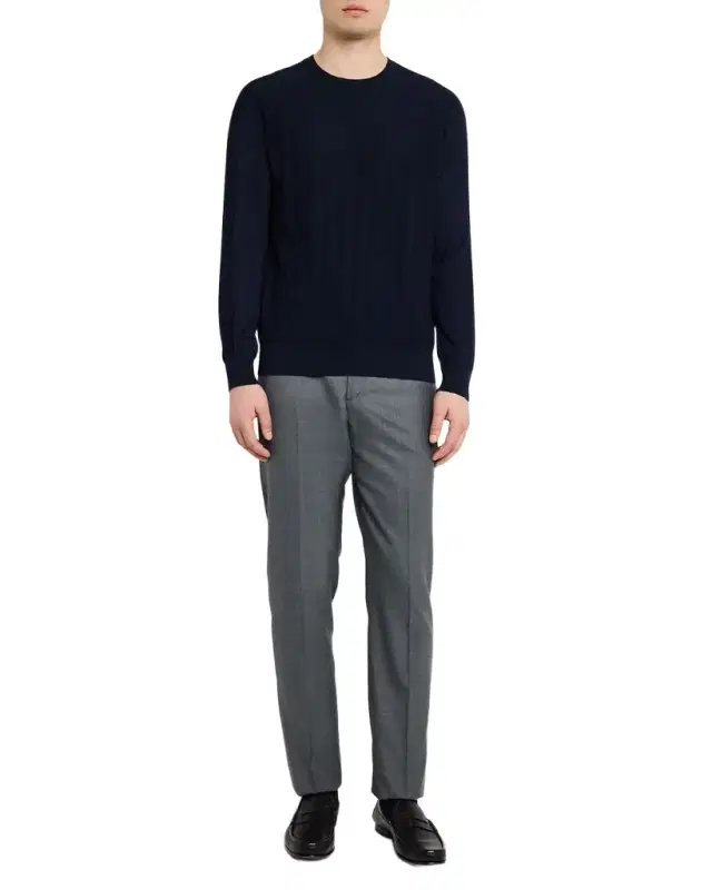 Men's Wool Straight Leg Flat-Front Pants